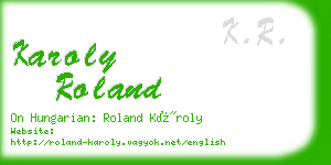 karoly roland business card